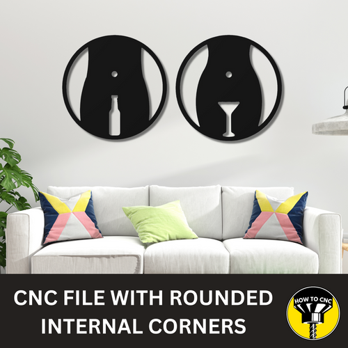 Funny Restroom Sign STL File, Bar Toilet SVG File (Digital Download)