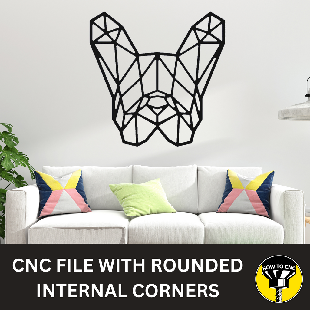 Geometric French Bulldog STL File, French Bulldog Laser Cut File, French Bulldog Router File (Digital Download)