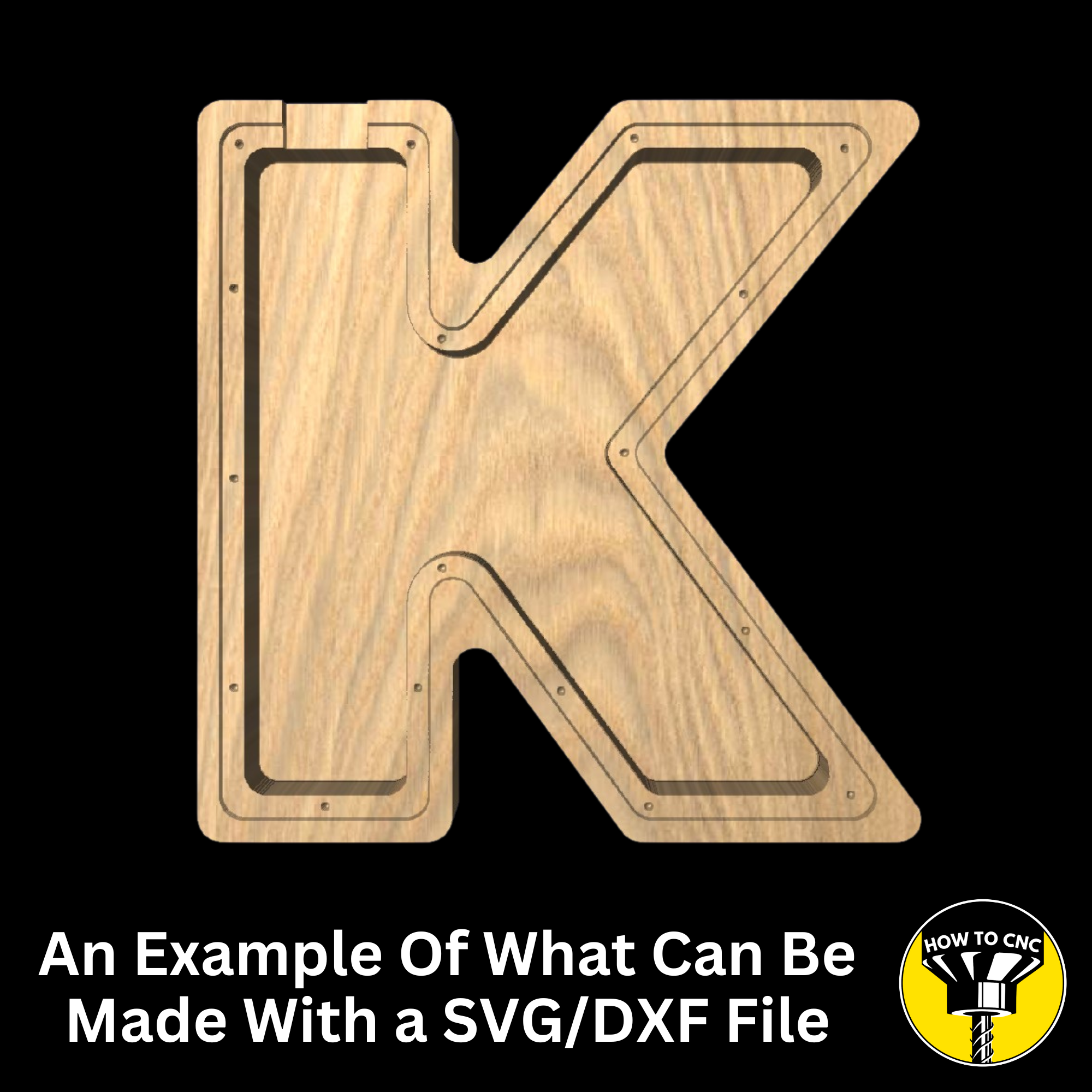 Letter K Money Box SVG File for CNC Router, Alphabet Money Box CNC SVG, Money Box Router File, (Digital Download)