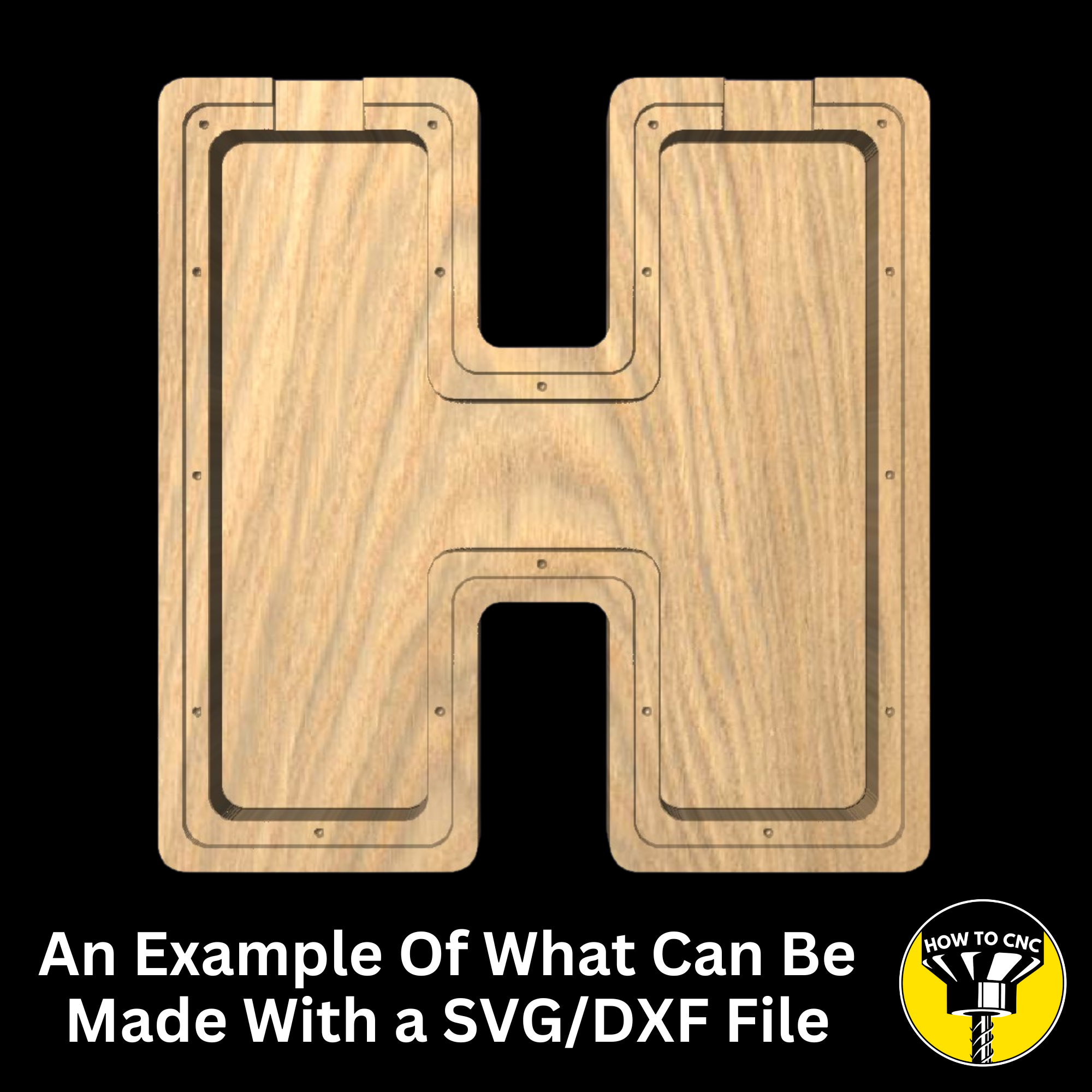 Letter H Money Box SVG File for CNC Router, Alphabet Money Box CNC SVG, Money Box Router File, (Digital Download)