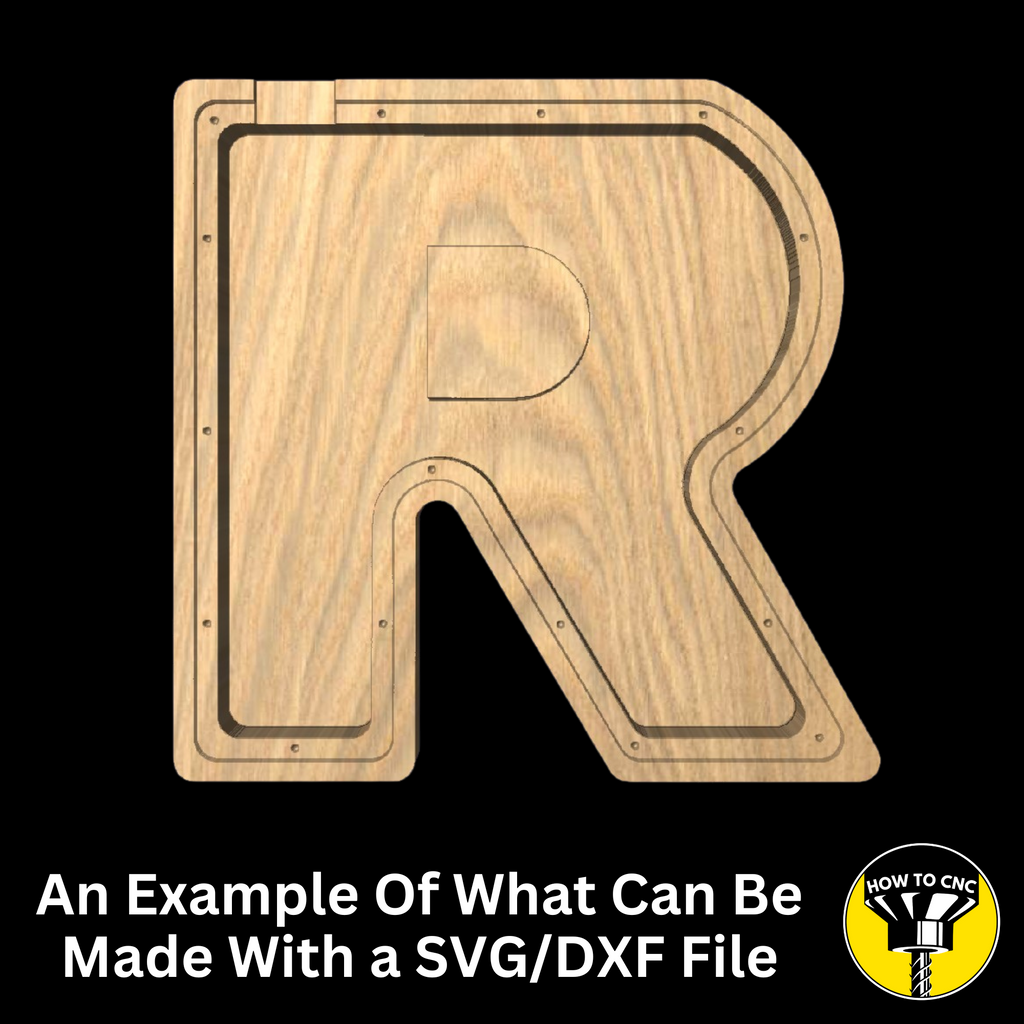 Letter R Money Box SVG File for CNC Router, Alphabet Money Box CNC SVG, Money Box Router File, (Digital Download)