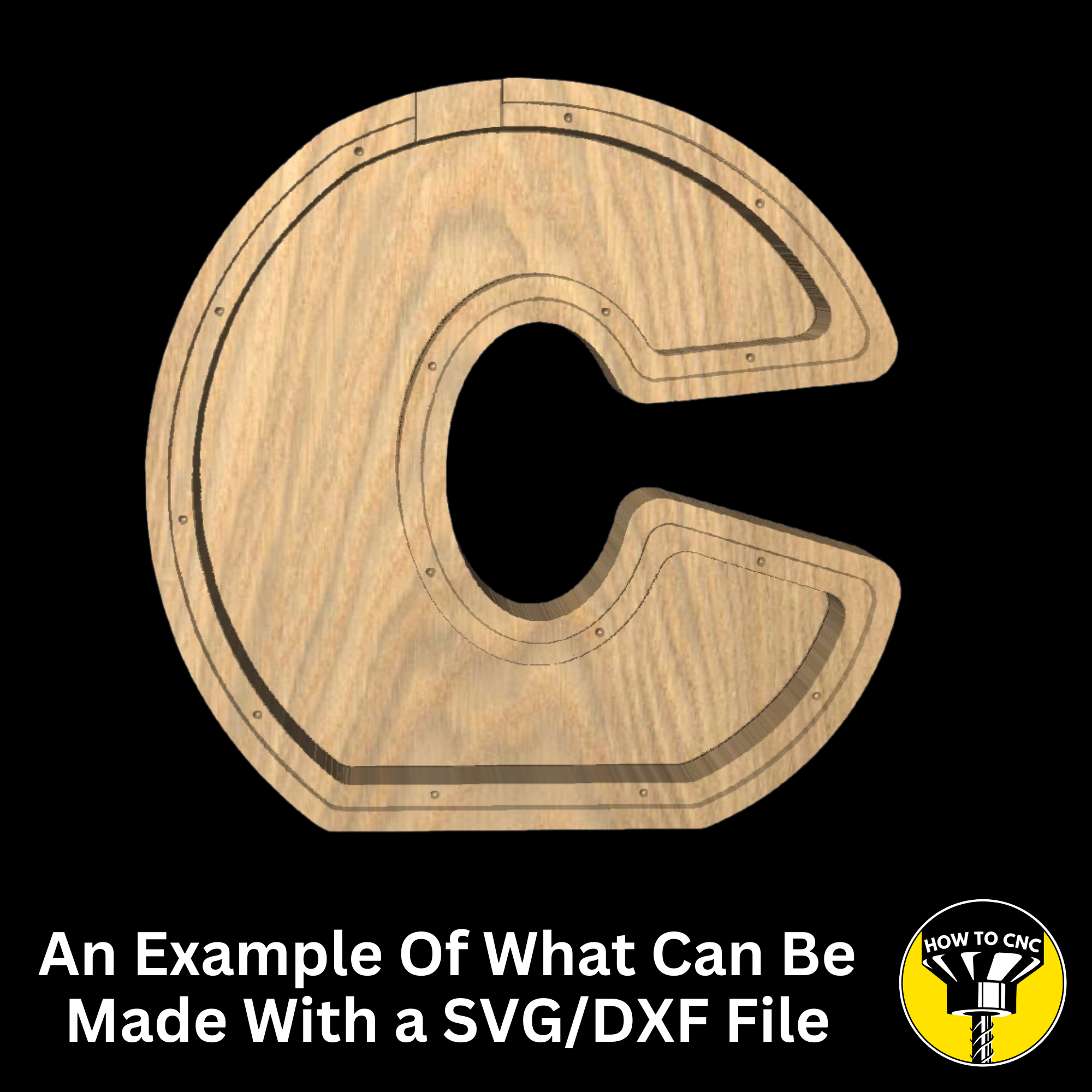 Letter C Money Box SVG File for CNC Router, Alphabet Money Box CNC SVG, Money Box Router File, (Digital Download)