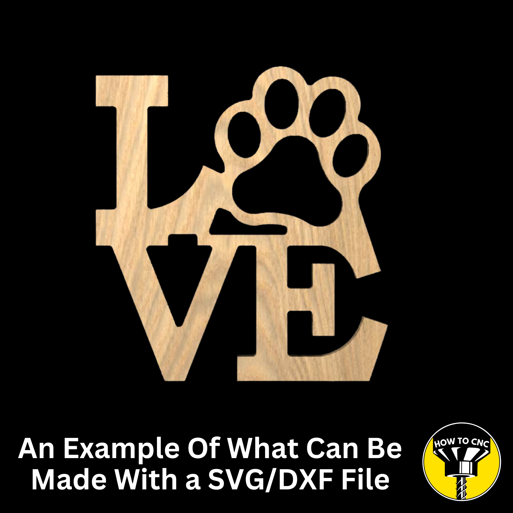 Dog Paw Love Sign SVG File, CNC Dog Sign Cut File (Digital Download)