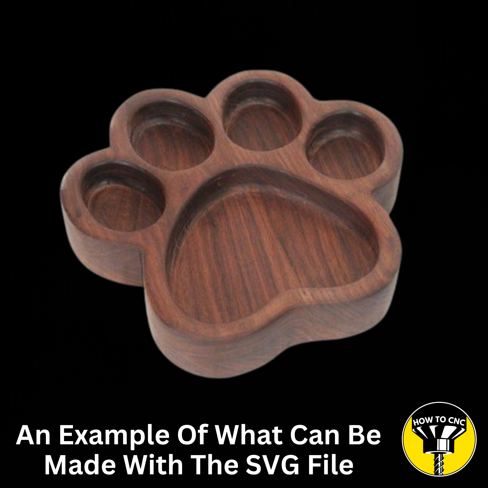 Dog Paw Bowl SVG File, Pet Bowl Router File, CNC Dog Bowl File (Digital Download)