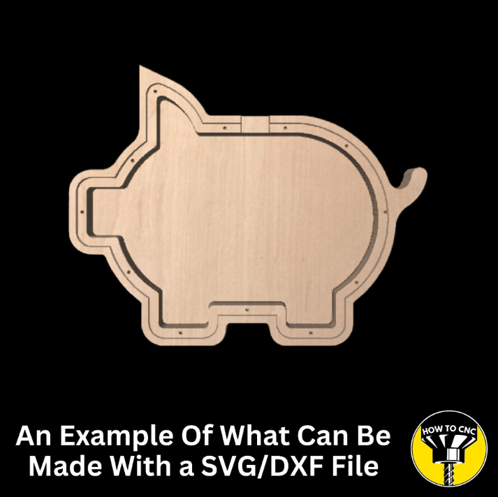 Piggy Bank Money Box SVG File for CNC Router, Alphabet Money Box CNC SVG, Money Box Router File, (Digital Download)