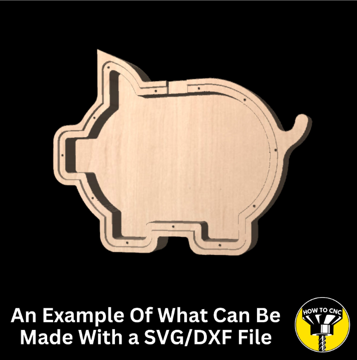 Piggy Bank Money Box SVG File for CNC Router, Alphabet Money Box CNC SVG, Money Box Router File, (Digital Download)