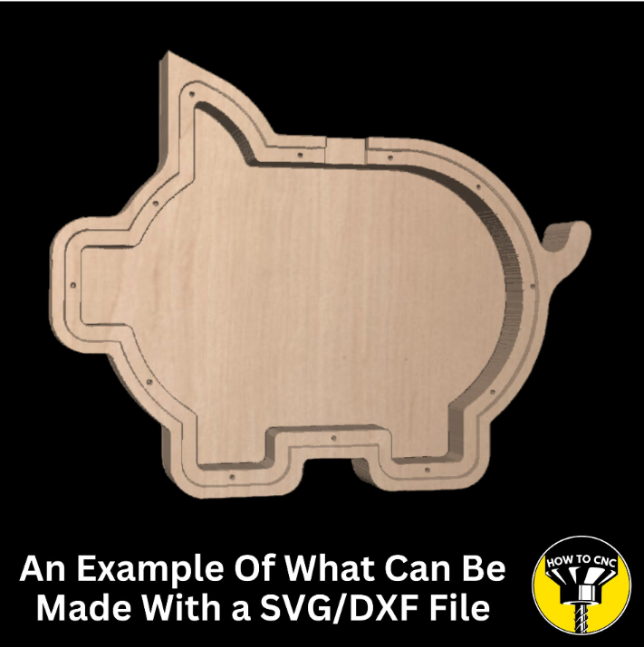 Piggy Bank Money Box SVG File for CNC Router, Alphabet Money Box CNC SVG, Money Box Router File, (Digital Download)