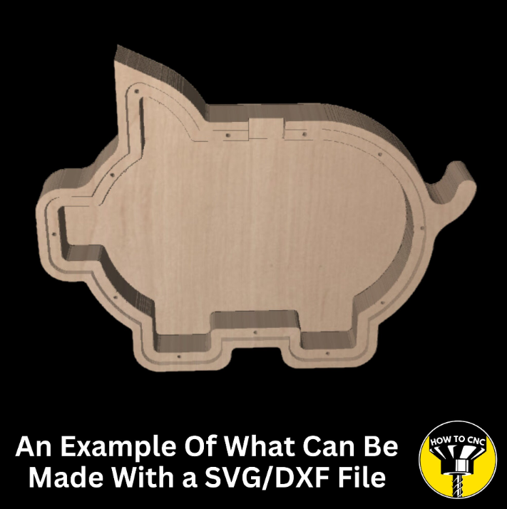 Piggy Bank Money Box SVG File for CNC Router, Alphabet Money Box CNC SVG, Money Box Router File, (Digital Download)