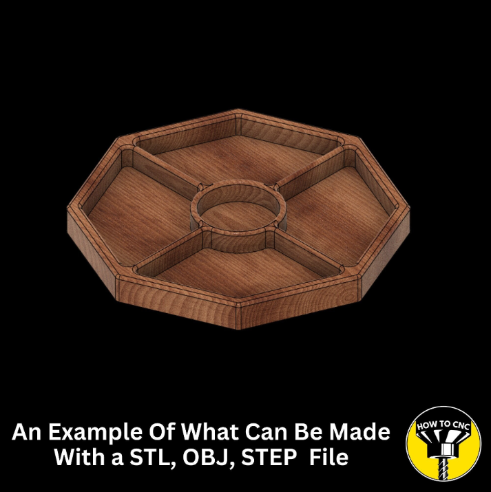 Hexagon Serving Tray CNC File, Serving Tray STL File, CNC Router File (Digital Download)