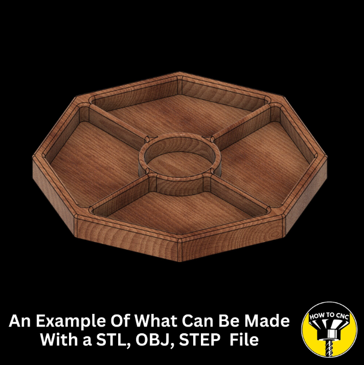 Hexagon Serving Tray CNC File, Serving Tray STL File, CNC Router File (Digital Download)