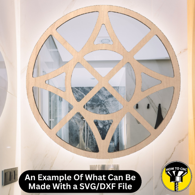 Round Mirror Frame SVG File, CNC Router Mirror Frame File, Mirror Frame File (Digital Download)