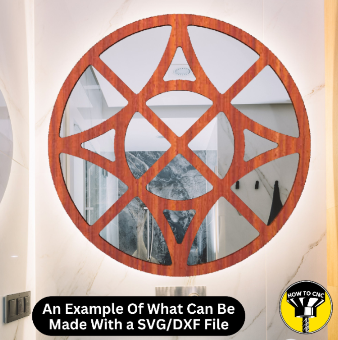 Round Mirror Frame SVG File, CNC Router Mirror Frame File, Mirror Frame File (Digital Download)