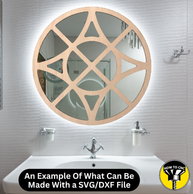 Round Mirror Frame SVG File, CNC Router Mirror Frame File, Mirror Frame File (Digital Download)