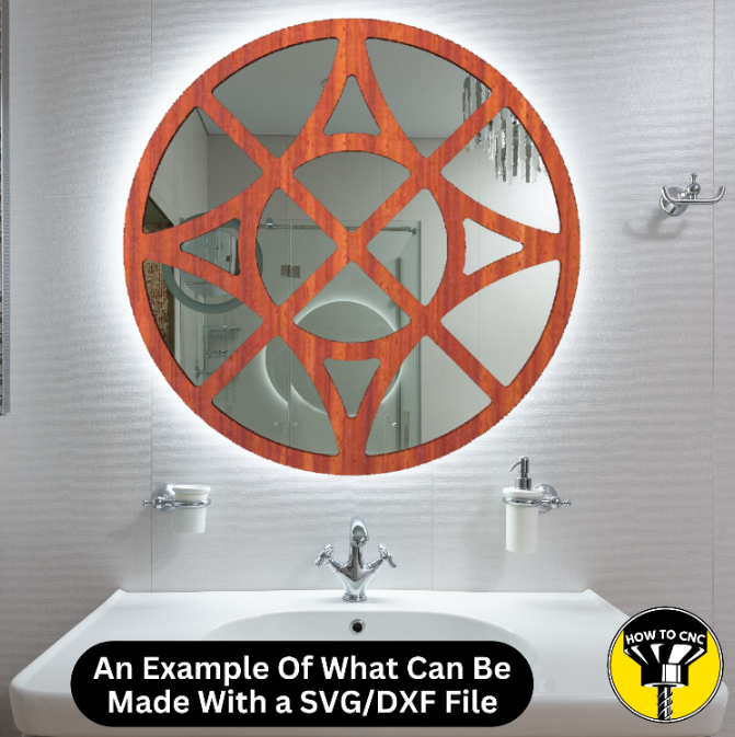 Round Mirror Frame SVG File, CNC Router Mirror Frame File, Mirror Frame File (Digital Download)