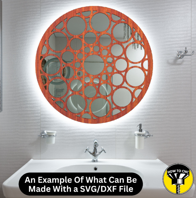 Round Mirror Frame SVG File, CNC Router Mirror Frame File, Mirror Frame File (Digital Download)