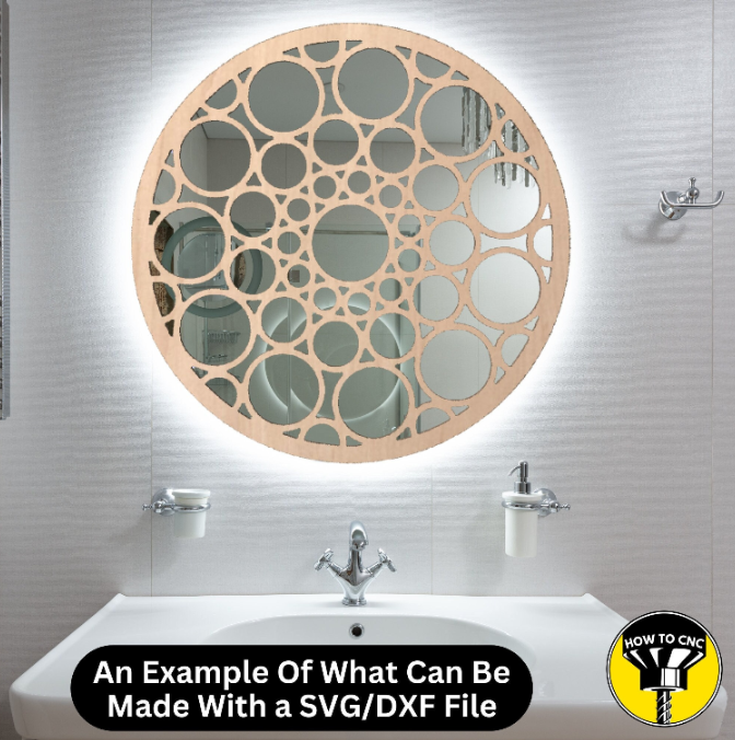 Round Mirror Frame SVG File, CNC Router Mirror Frame File, Mirror Frame File (Digital Download)