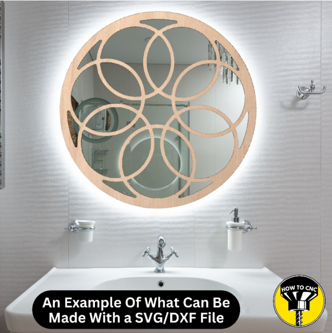 Round Mirror Frame SVG File, CNC Router Mirror Frame File, Mirror Frame File (Digital Download)