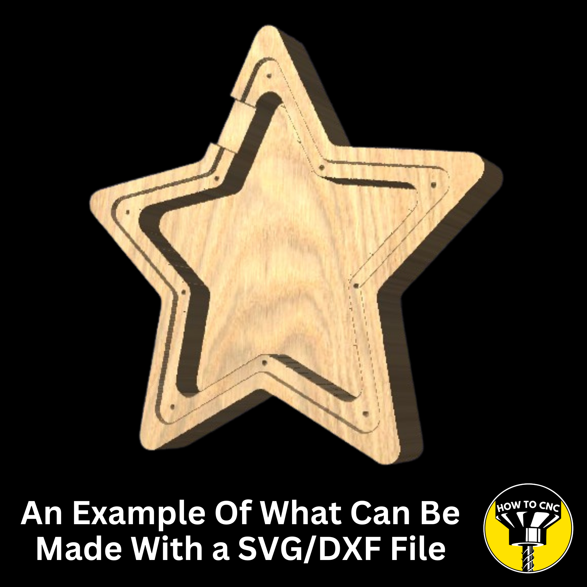 Star Money Box SVG File for CNC Router, Alphabet Money Box CNC SVG, Money Box Router File, (Digital Download)