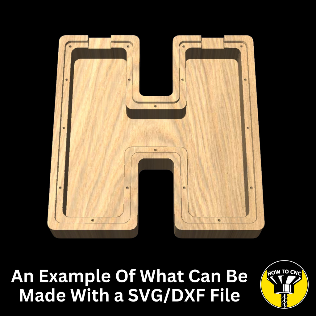 Letter H Money Box SVG File for CNC Router, Alphabet Money Box CNC SVG, Money Box Router File, (Digital Download)